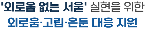 외로움 없는 서울 실현을 위한 외로움·고립·은둔 대응 지원